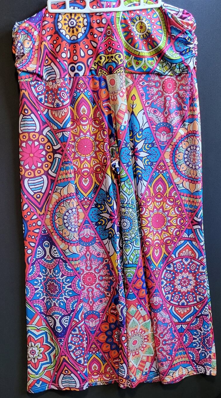 Mandala-patterned Multicolor Stretch Pants - Women's Sz 3XL